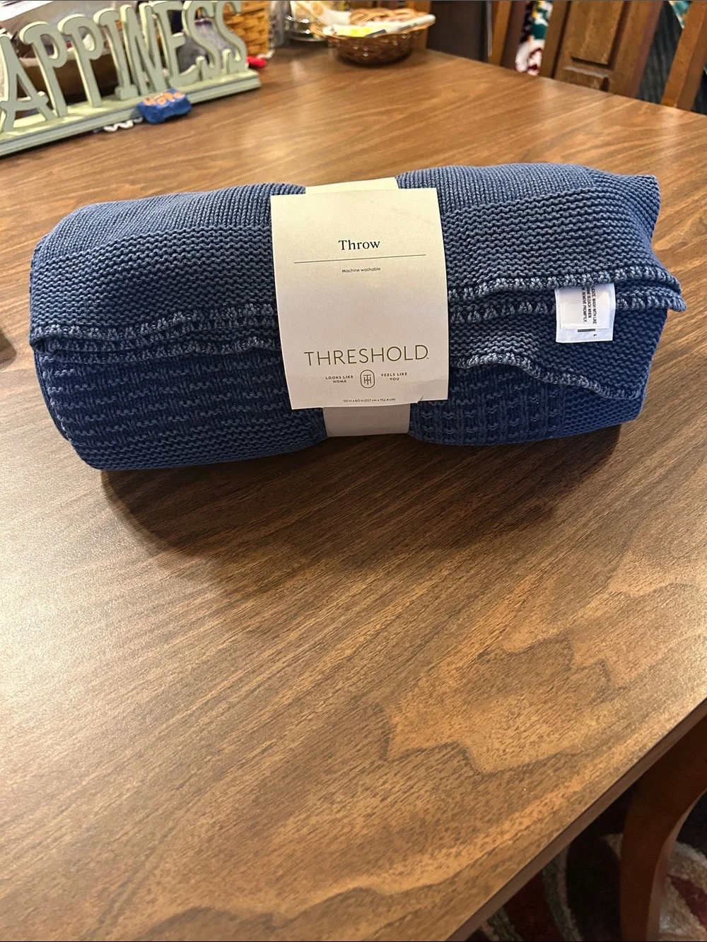 New Threshold Cotton Knit Throw